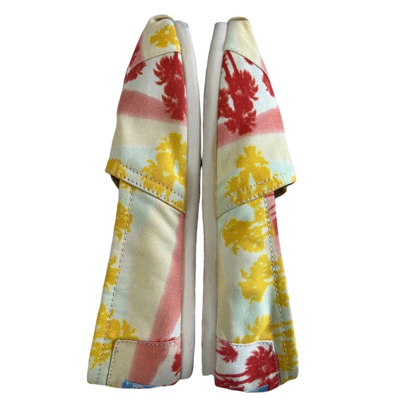 Toms Orange Palm Trees Classic Slip-On Loafers Size W7 - Picture 5 of 14